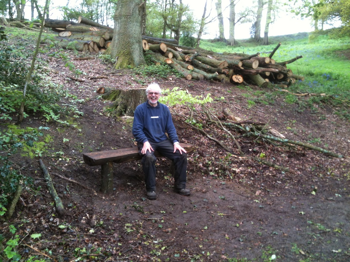 Rustic Volunteer on Rustic Bench